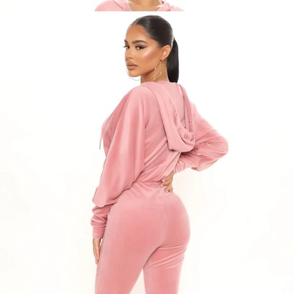 Lounging Around Velour Jumpsuit - Picture 2 of 2